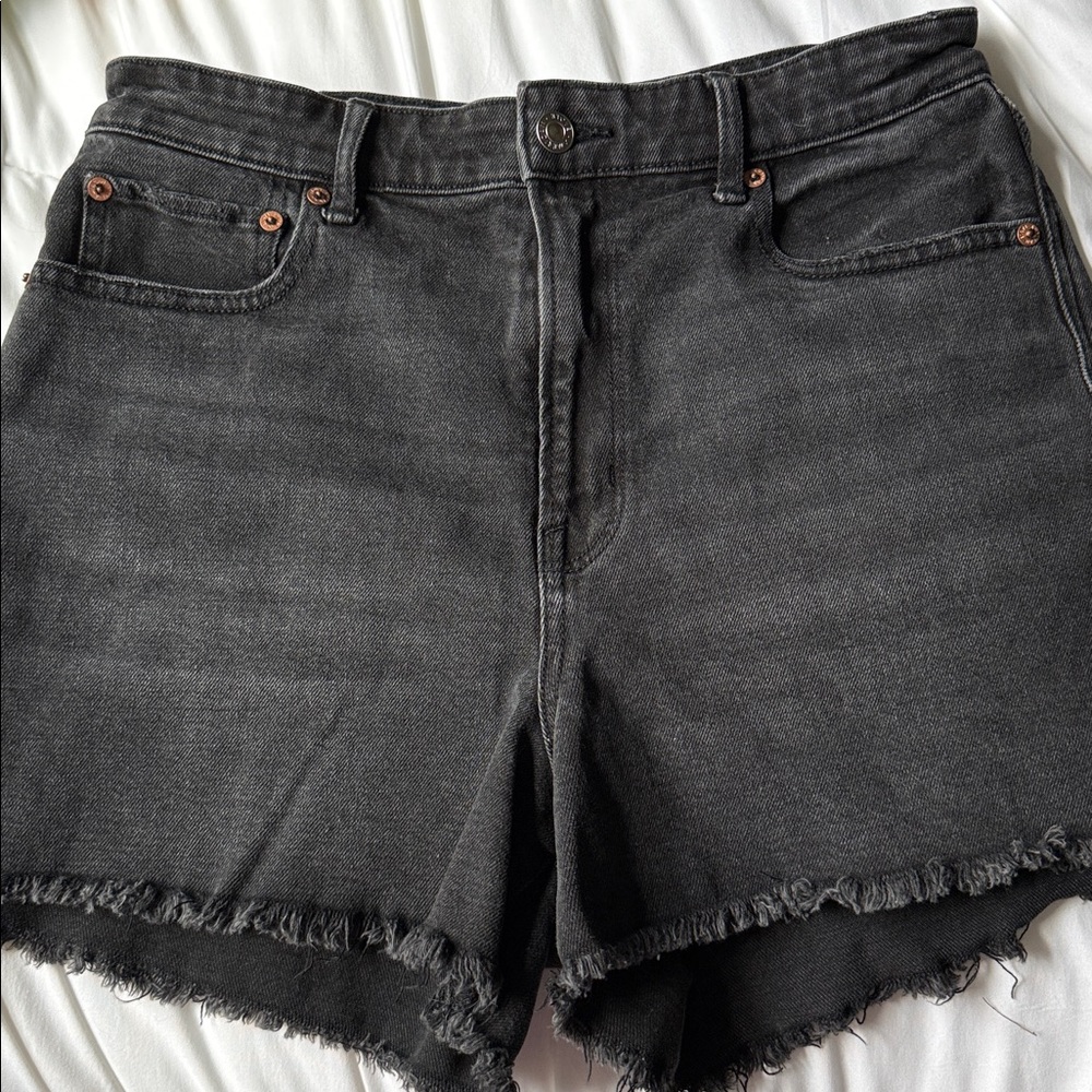 American Eagle Outfitters Black Denim Highest Rise Shorts Size 8